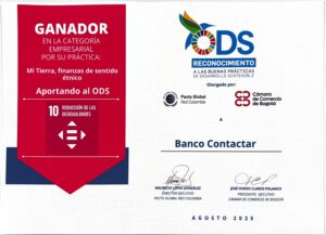 Diploma de reconocimiento de Pacto Global.